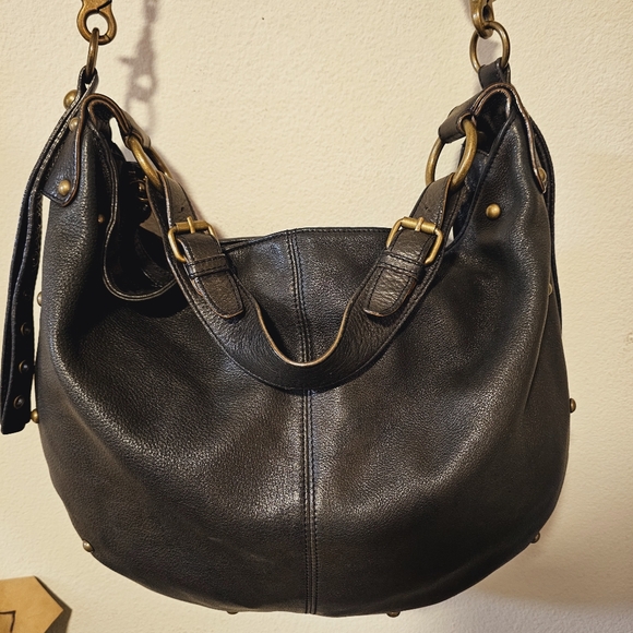 7 for all MANKIND Dk.Gray Dist. Studded Leather Handbag - Picture 11 of 12
